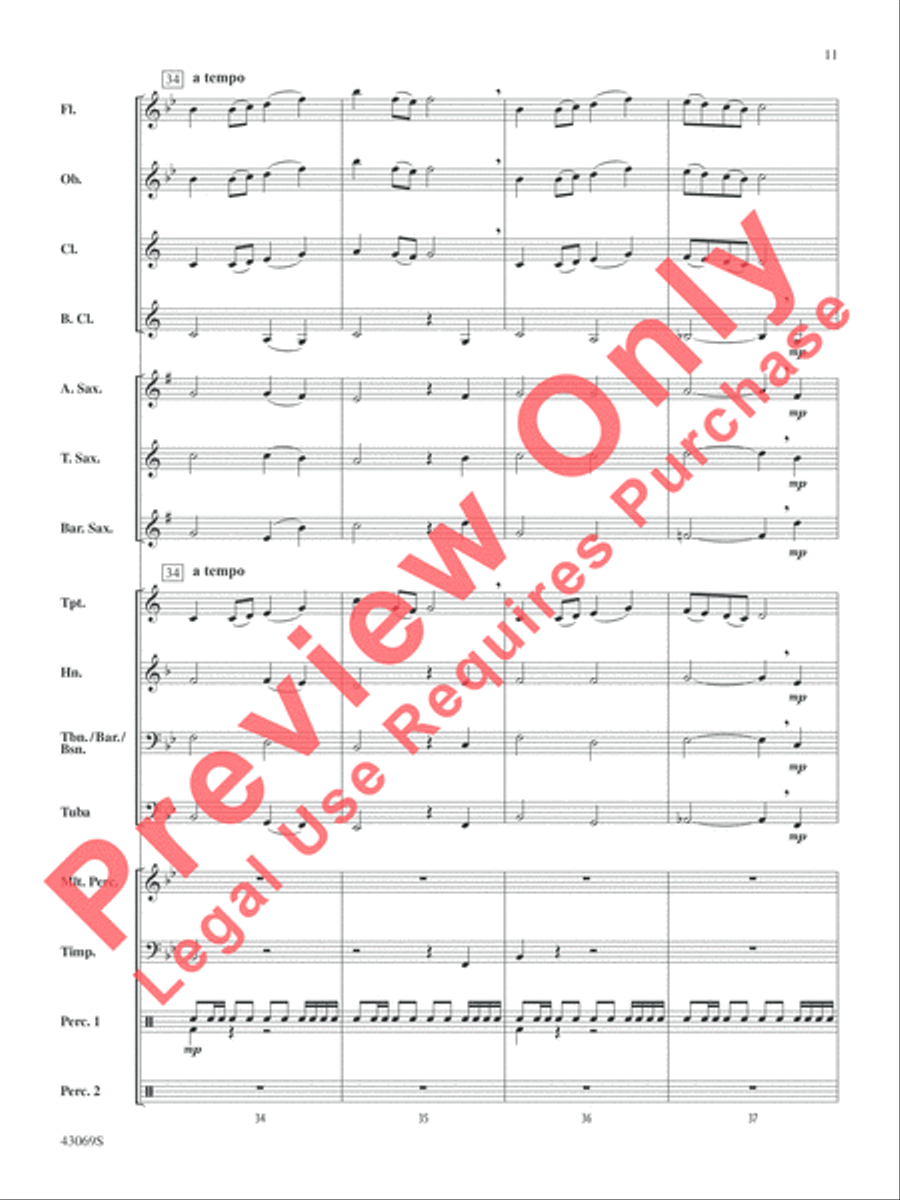 Hymn for Those Who Serve Concert Band scores gallery preview page 11