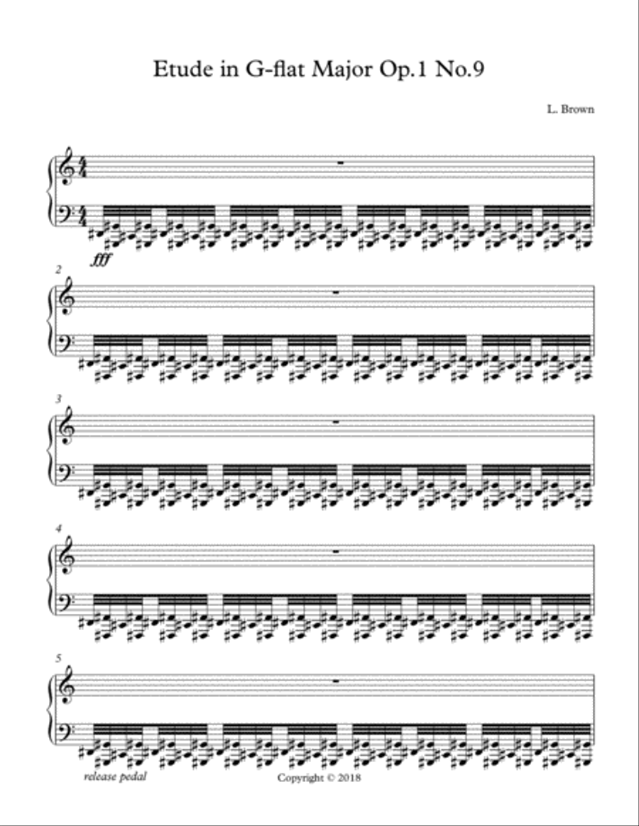 Etude in G-flat Major Op.1 No.9 Piano Method scores gallery preview page 1