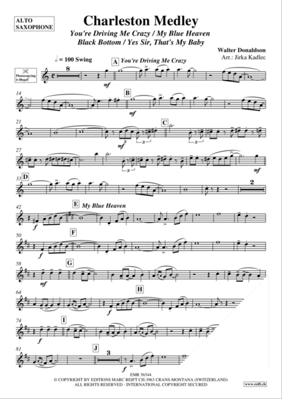 Charleston Medley Alto Saxophone scores gallery preview page 3