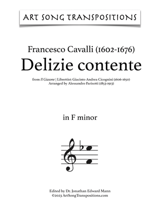 CAVALLI: Delizie contente (transposed to F minor)
