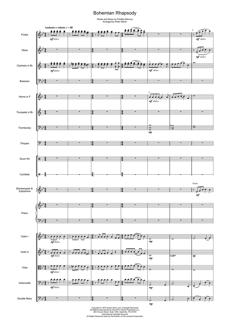 Bohemian Rhapsody Full Orchestra scores gallery preview page 3