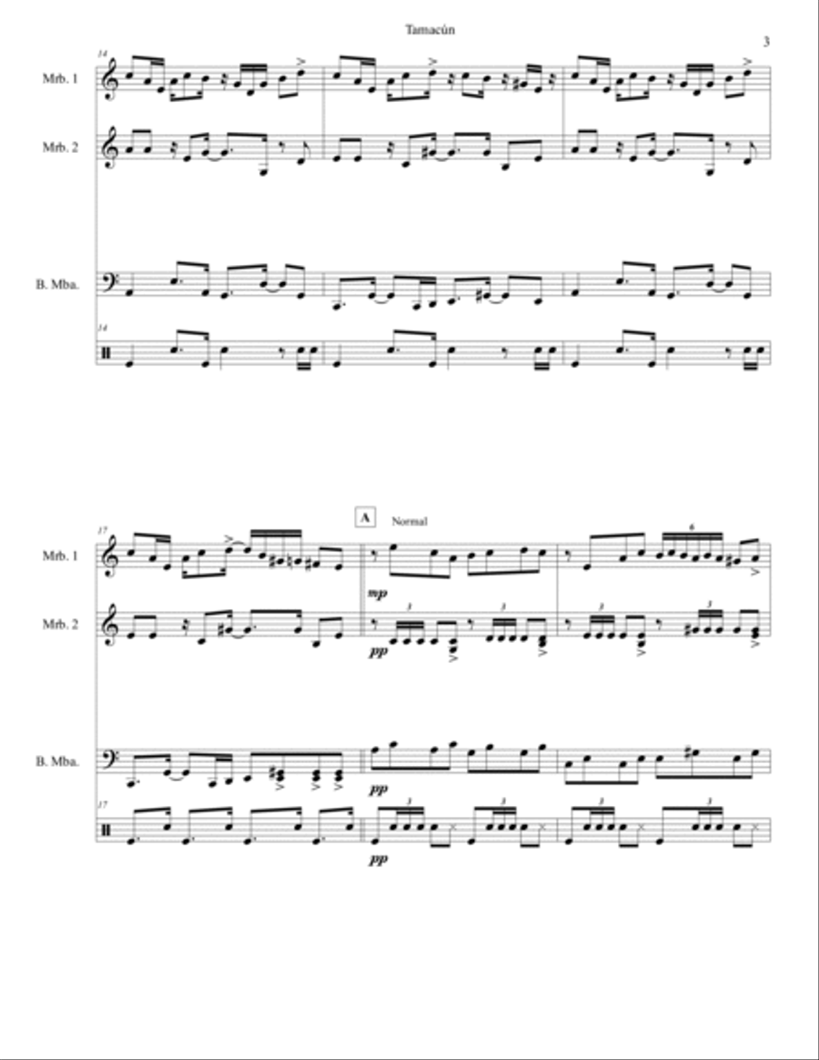 Tamacun Percussion scores gallery preview page 3