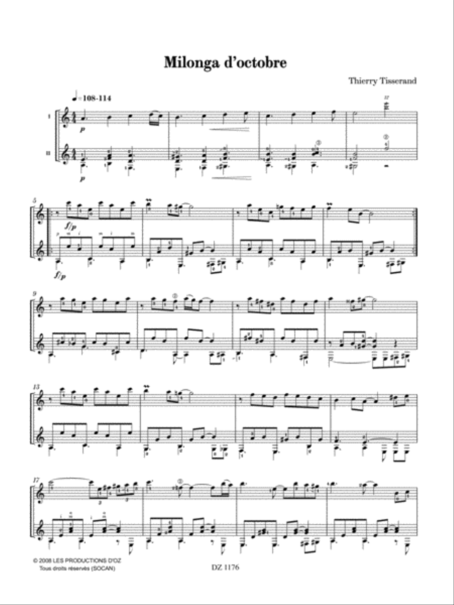 Milonga d'octobre, Rumba Marica Classical Guitar scores gallery preview page 2