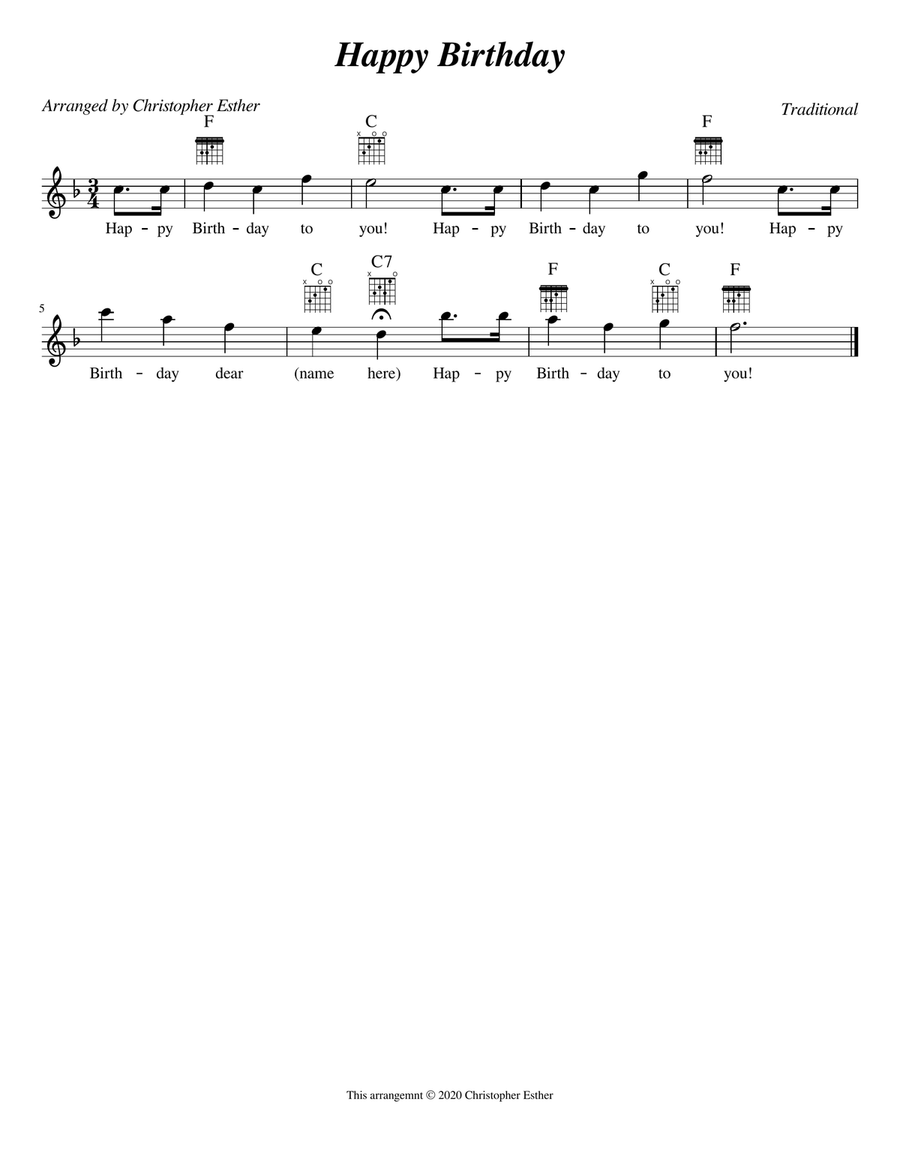 Happy Birthday (Flute) Flute Solo scores gallery preview page 1