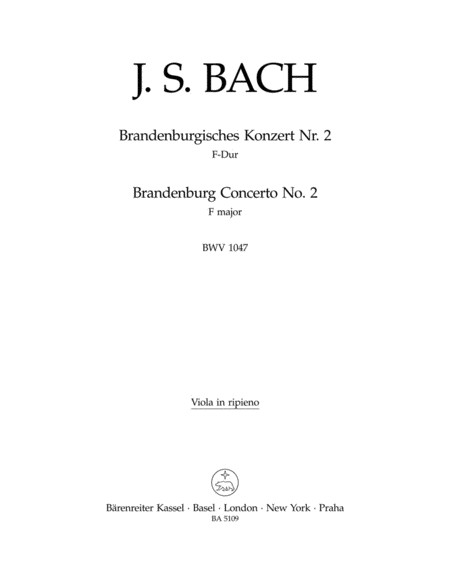 Brandenburg Concerto, No. 2, No. 2 F major, BWV 1047
