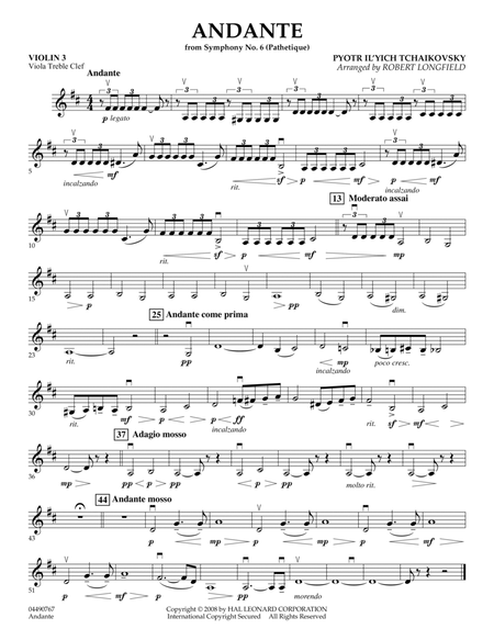 Andante (from Symphony No.6 "Pathetique") - Violin 3 (Viola T.C.)