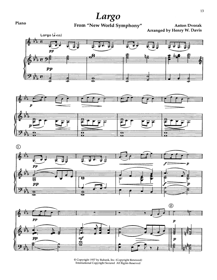 Largo (from New World Symphony) School and Community scores gallery preview page 1