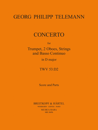 Book cover for Concerto in D major TWV 53:D2