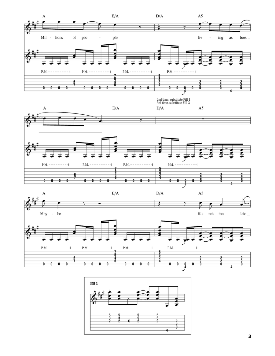 Crazy Train Acoustic Guitar scores gallery preview page 3