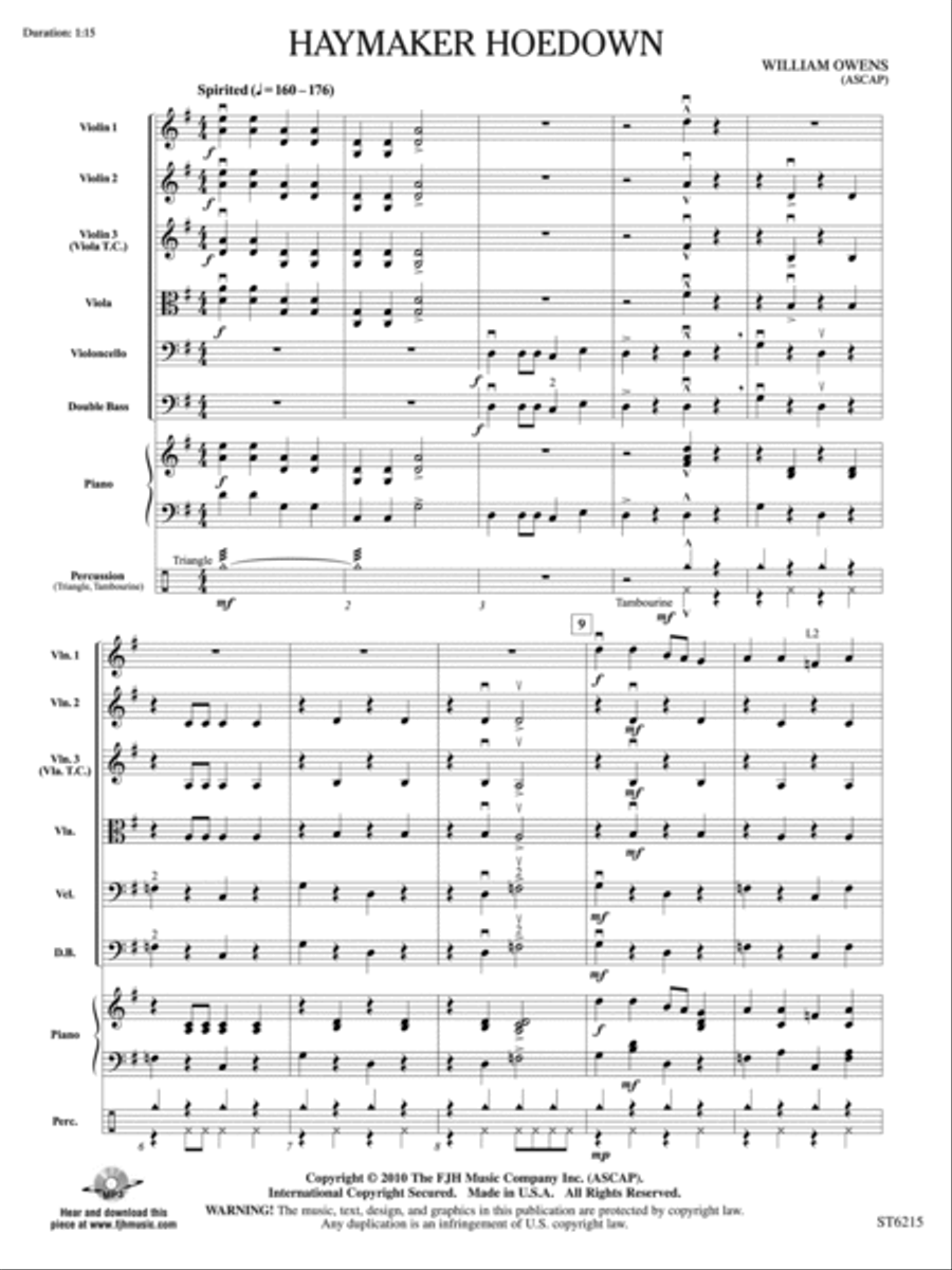 Haymaker Hoedown: Score String Orchestra scores gallery preview page 3