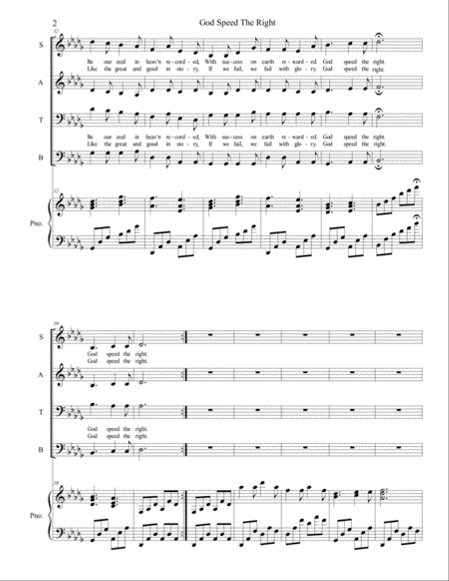 God Speed The Right 4-Part scores gallery preview page 3