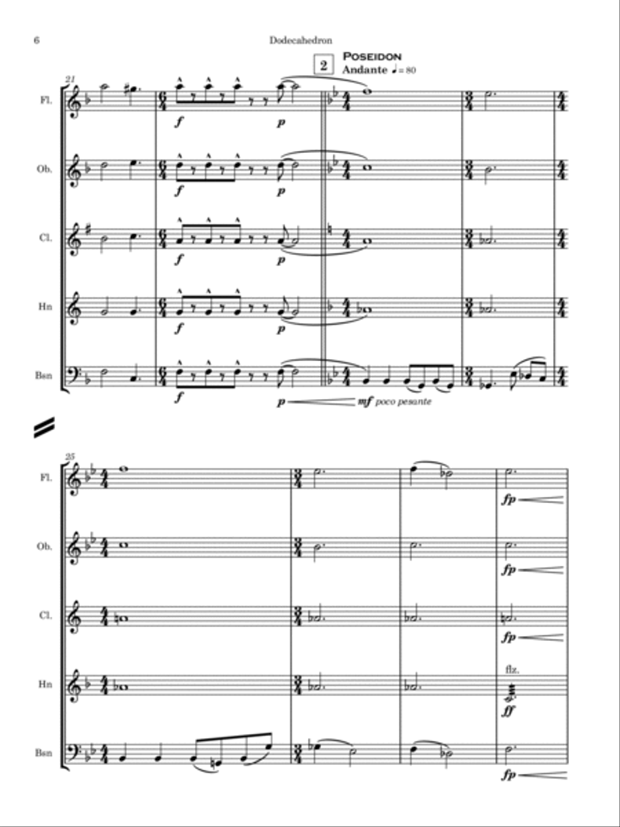 Dodecahedron Woodwind Quintet scores gallery preview page 6