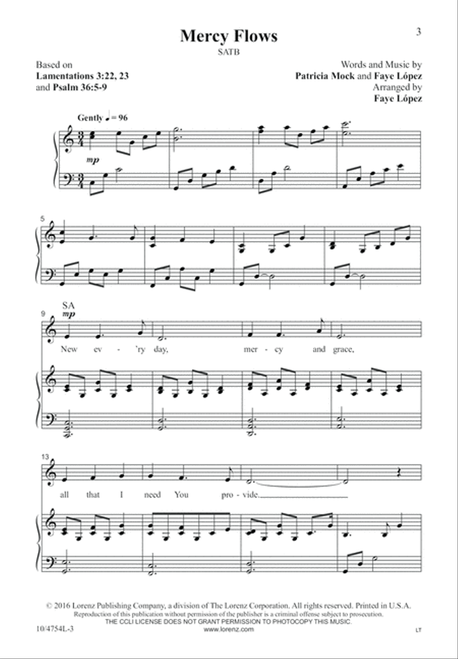 Mercy Flows 4-Part scores gallery preview page 3