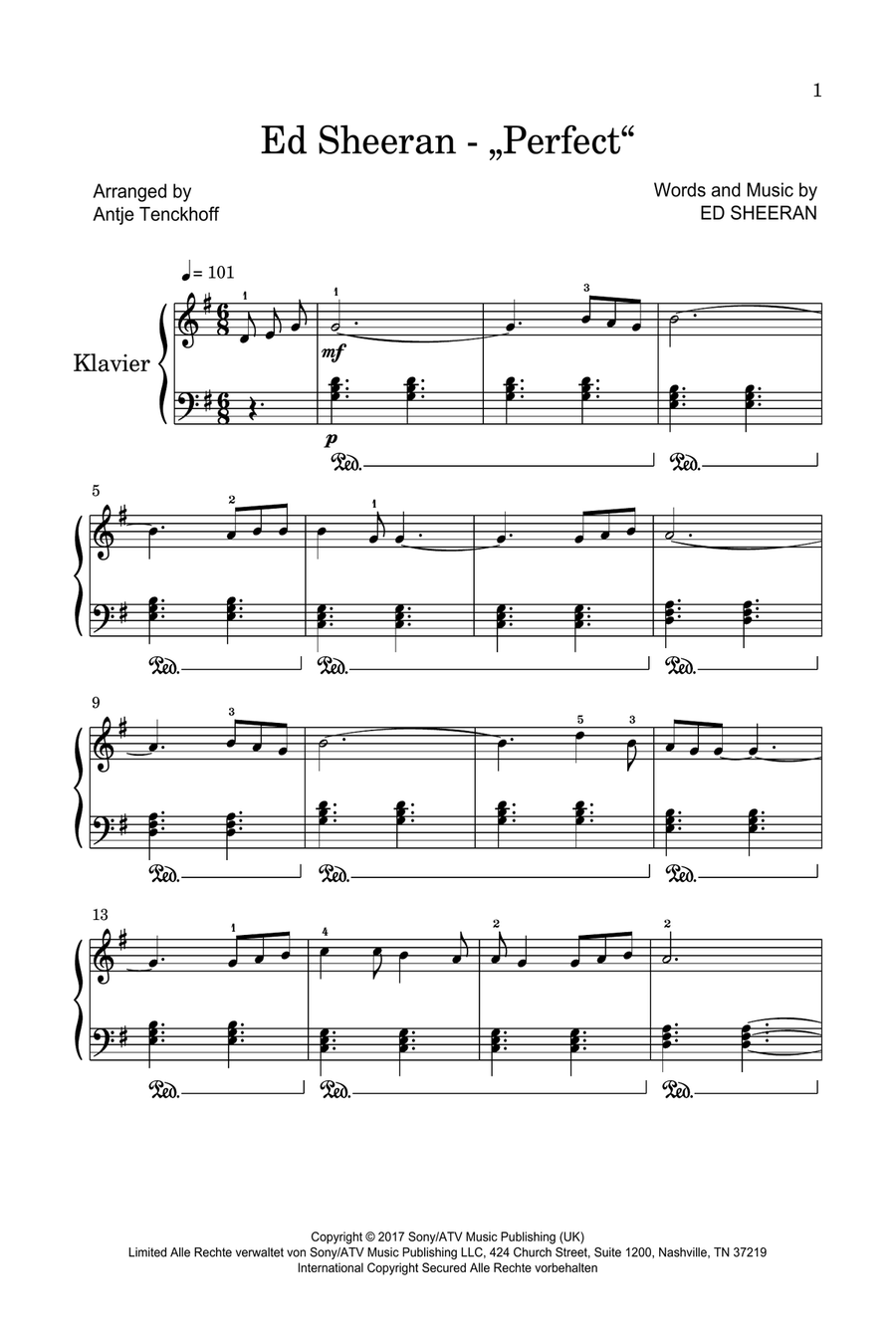 Perfect Perfect Easy Piano scores gallery preview page 1