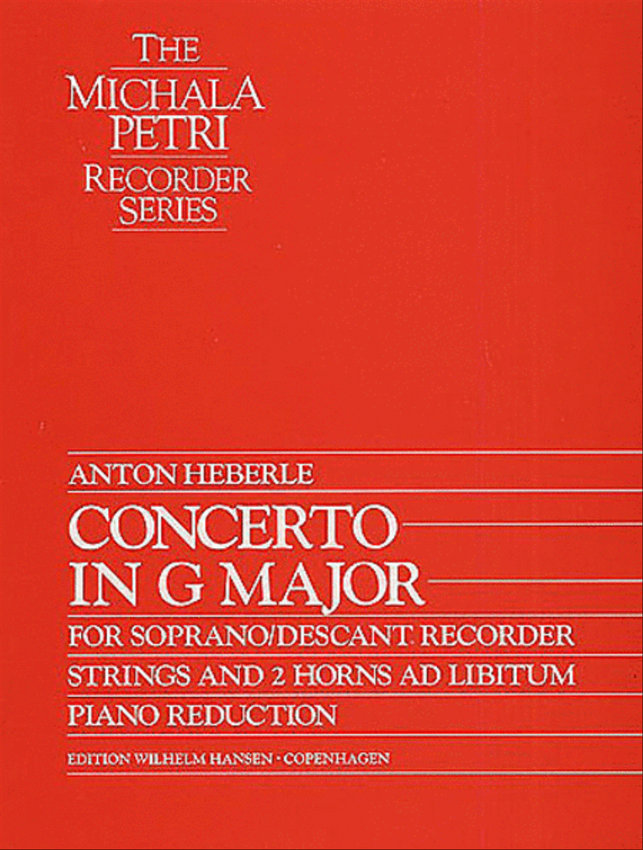 Anton Heberle: Concerto In G Major Recorder scores gallery preview page 1