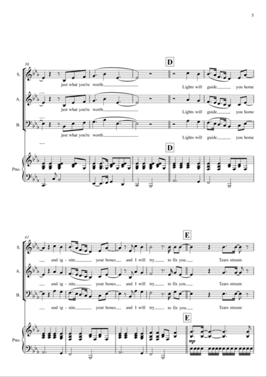 Fix You 3-Part scores gallery preview page 5