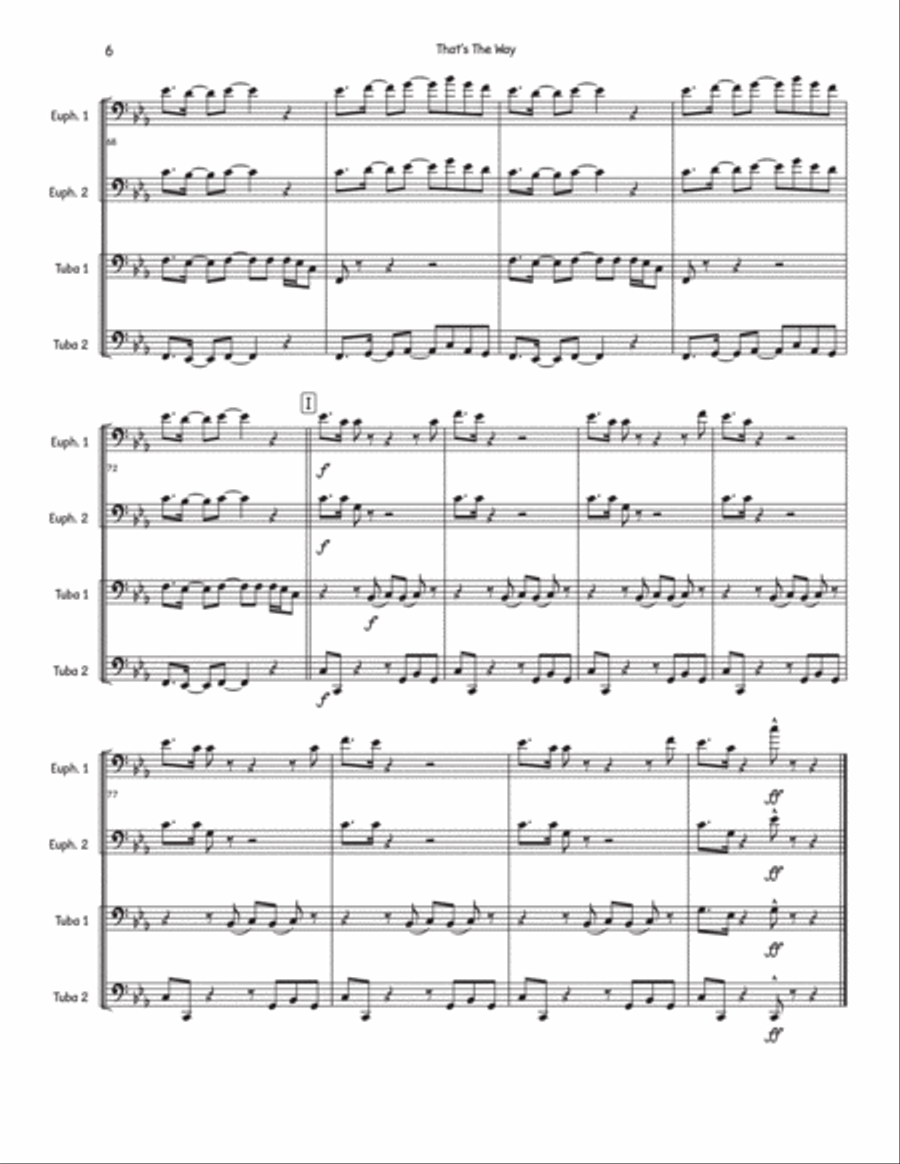 That's The Way (I Like It) Brass Quartet scores gallery preview page 6