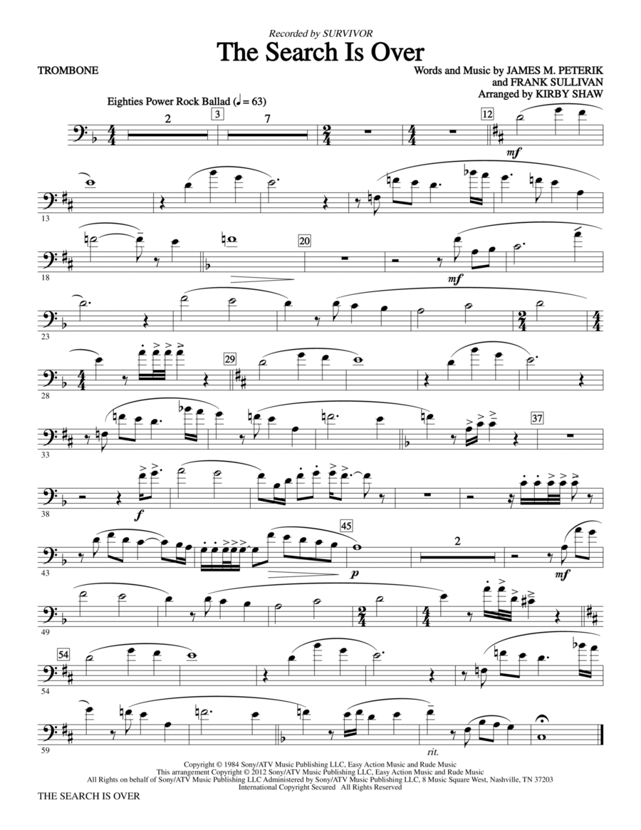 The Search Is Over - Trombone Choir scores gallery preview page 1