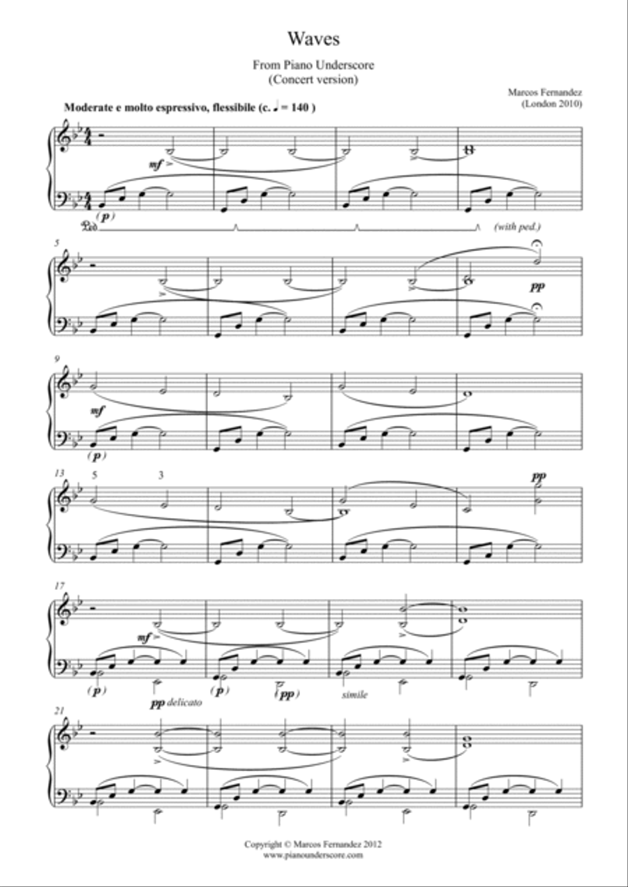 Waves (Concert version) Piano Solo scores gallery preview page 3