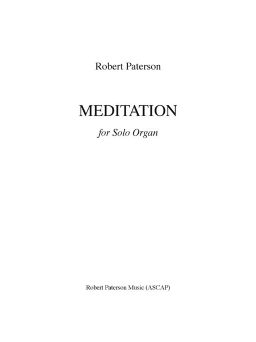 Meditation Organ Solo scores gallery preview page 1