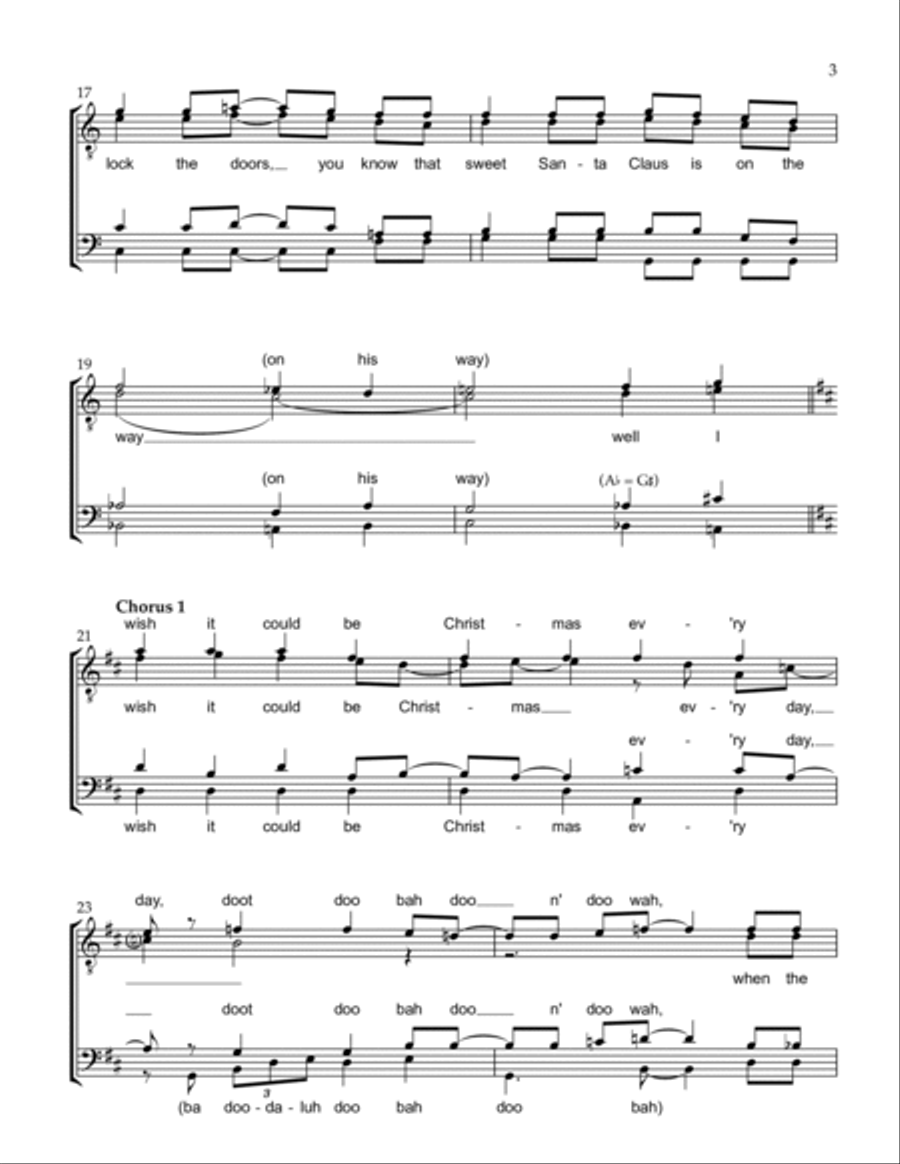I Wish It Could Be Christmas Every Day TTBB scores gallery preview page 3