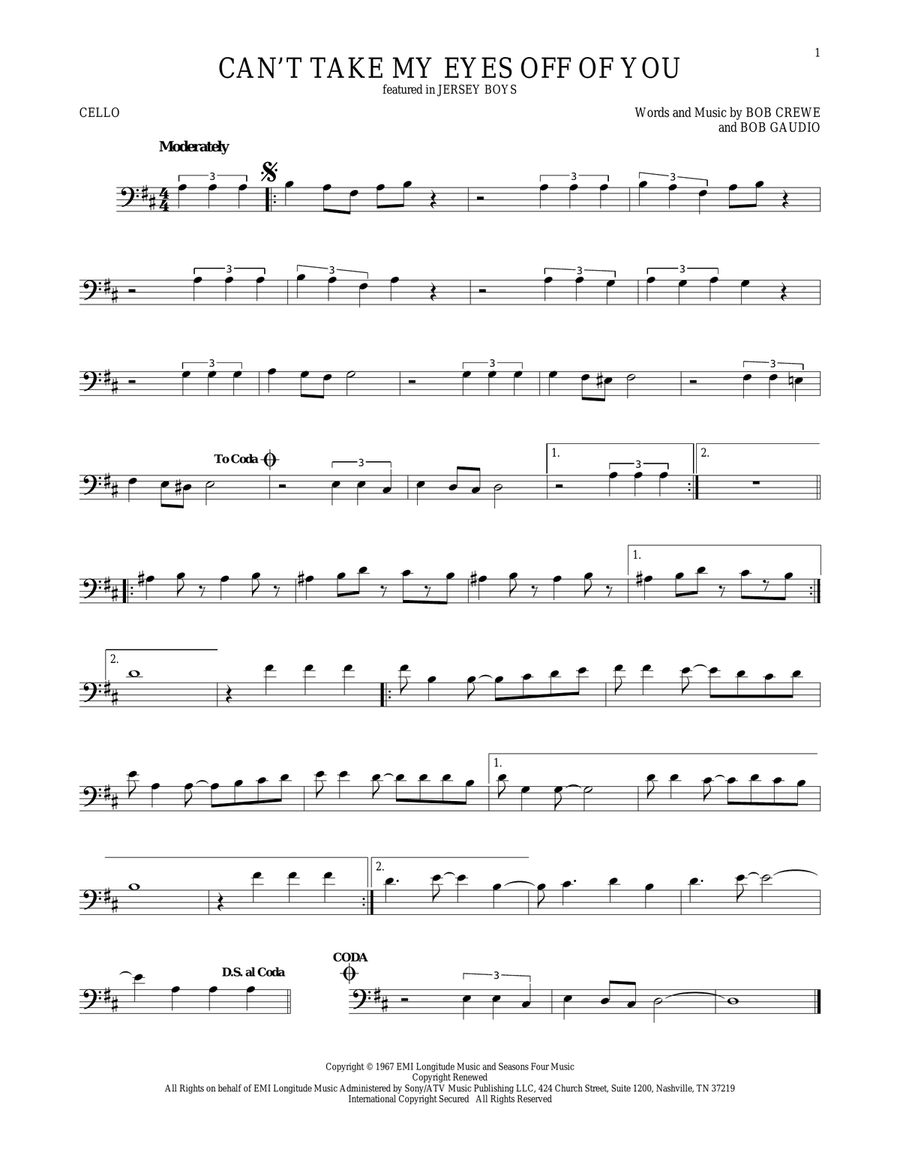 Can't Take My Eyes Off Of You (from Jersey Boys)