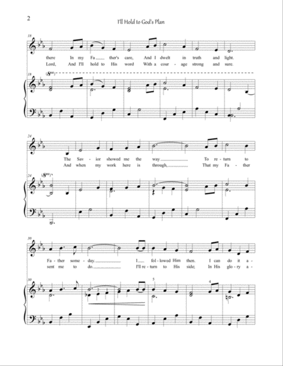 I'll Hold to God's Plan I'll Hold to God's Plan Voice scores gallery preview page 2