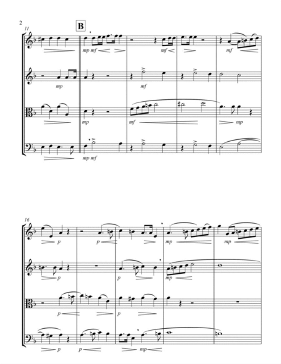 Kyrie (Durante) (String Quartet - 2 Violins, 1 Viola, 1 Cello) String Quartet scores gallery preview page 2