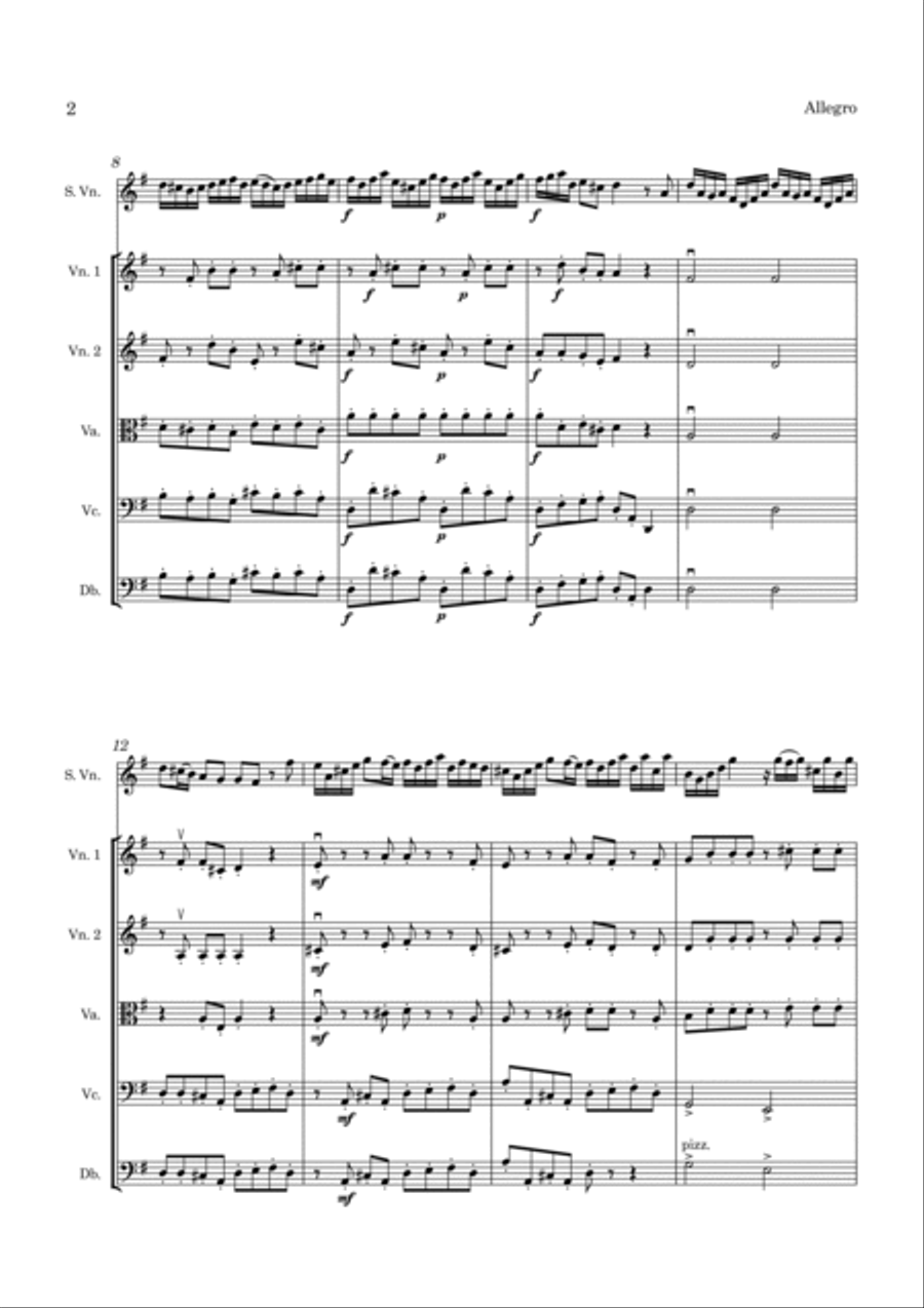 Fiocco Allegro for Violin and String Orchestra String Orchestra scores gallery preview page 4