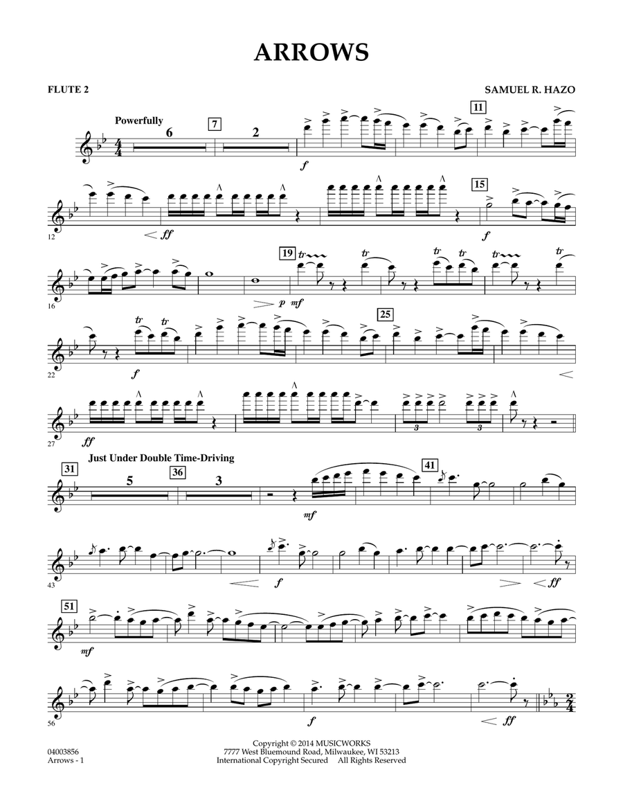 Arrows - Flute 2 Concert Band scores gallery preview page 1