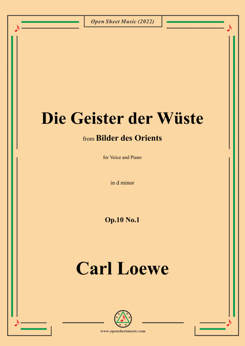 Loewe-Die Geister der Wüste,in d minor,Op.10 No.1,from Bilder des Orients,for Voice and Piano