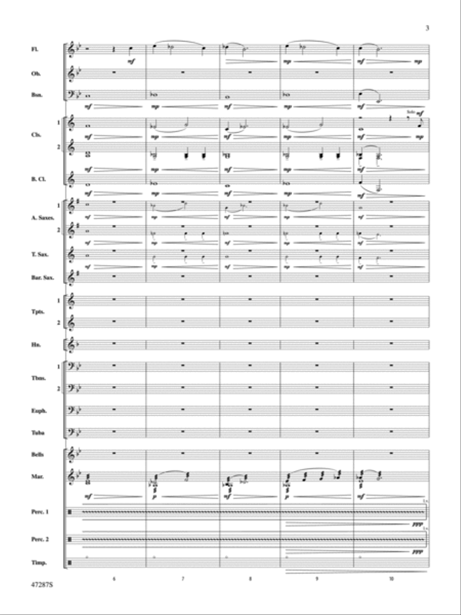 Where Morning Dawns, Where Evening Fades: Score Concert Band scores gallery preview page 3