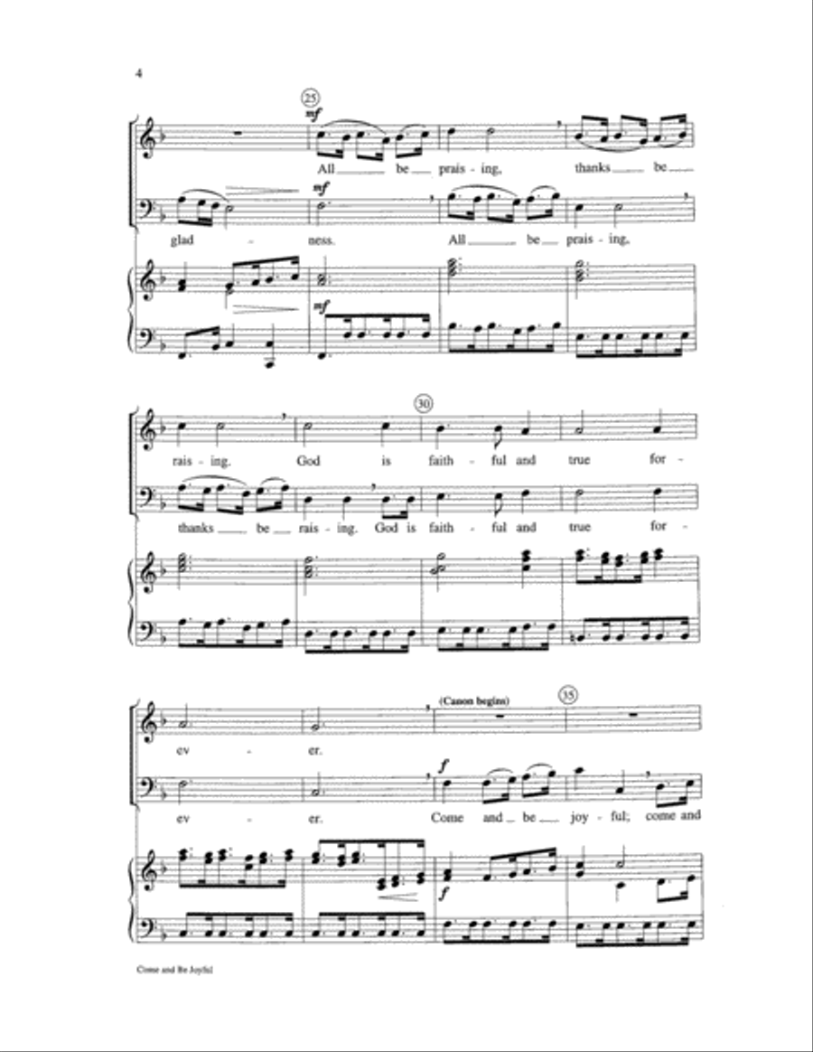 Come and Be Joyful 2-Part scores gallery preview page 4