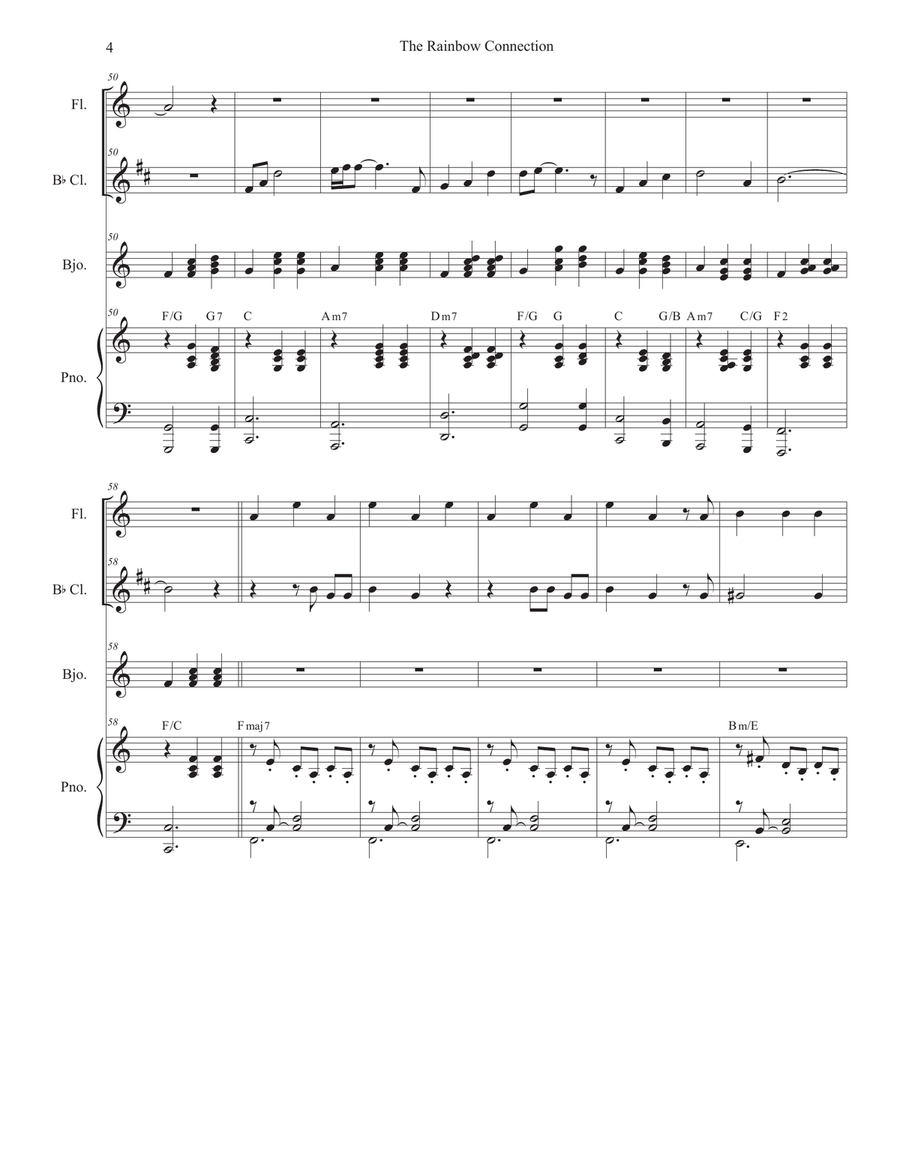 The Rainbow Connection Woodwind Duet scores gallery preview page 4