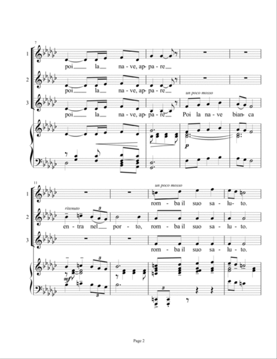 Un bel di, vedremo, from Madama Butterfly (Trio - SSM) Mezzo-Soprano Voice scores gallery preview page 2