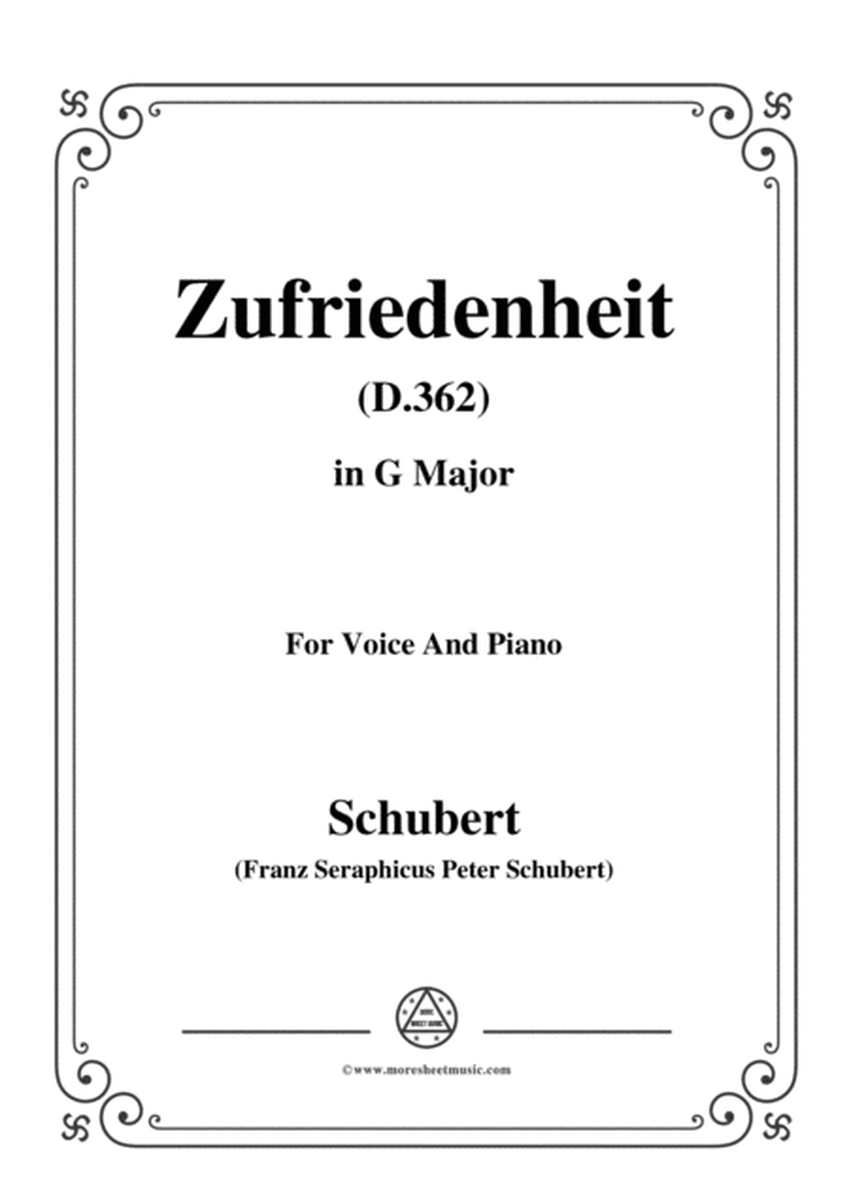 Schubert-Zufriedenheit(Contentment),D.362,in G Major,for Voice&Piano image number null