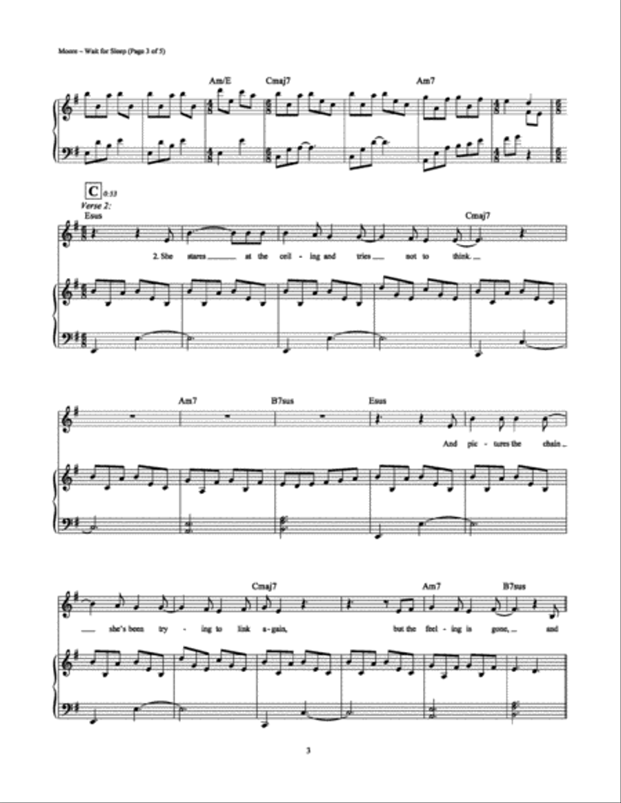 Wait For Sleep Piano, Vocal, Guitar scores gallery preview page 3