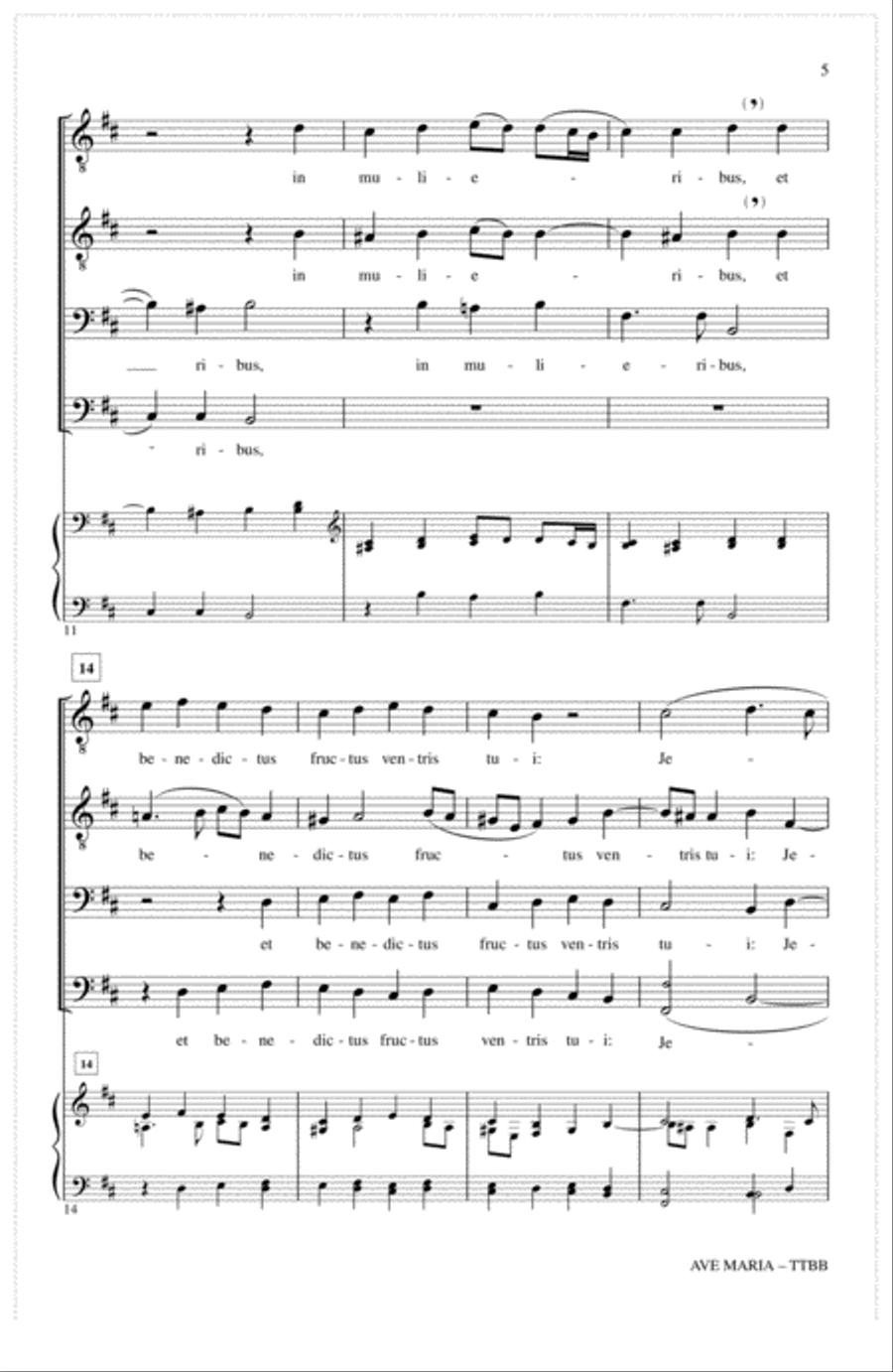 Ave Maria Ave Maria TTBB scores gallery preview page 3