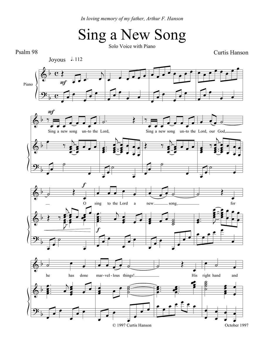 Sing a New Song Sing a New Song Voice Solo scores gallery preview page 1