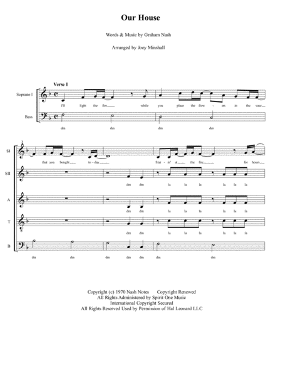 Our House Our House Divisi scores gallery preview page 1