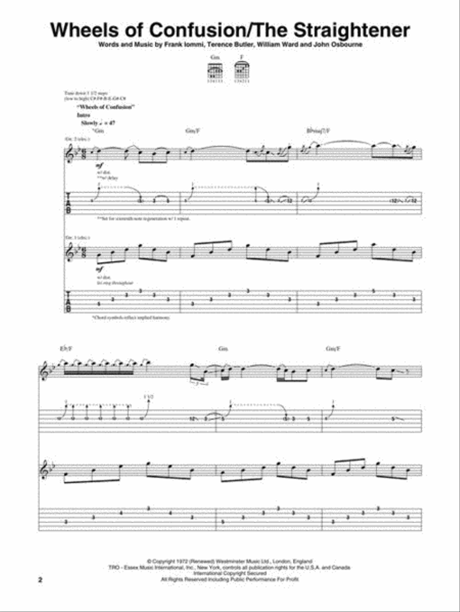 Black Sabbath Vol. 4 Black Sabbath Vol. 4 Electric Guitar scores gallery preview page 4