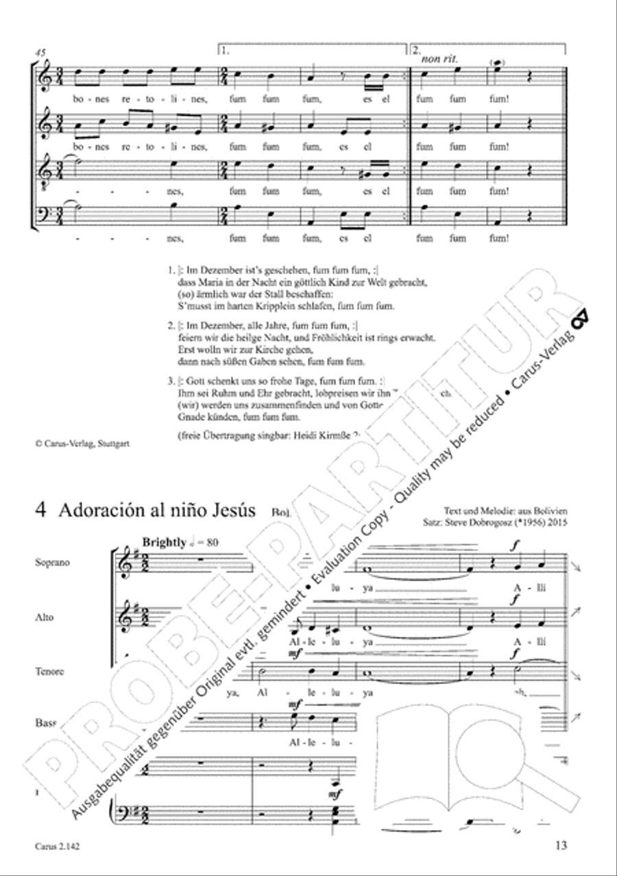 Christmas Carols of the World. Choral collection 4-Part scores gallery preview page 15