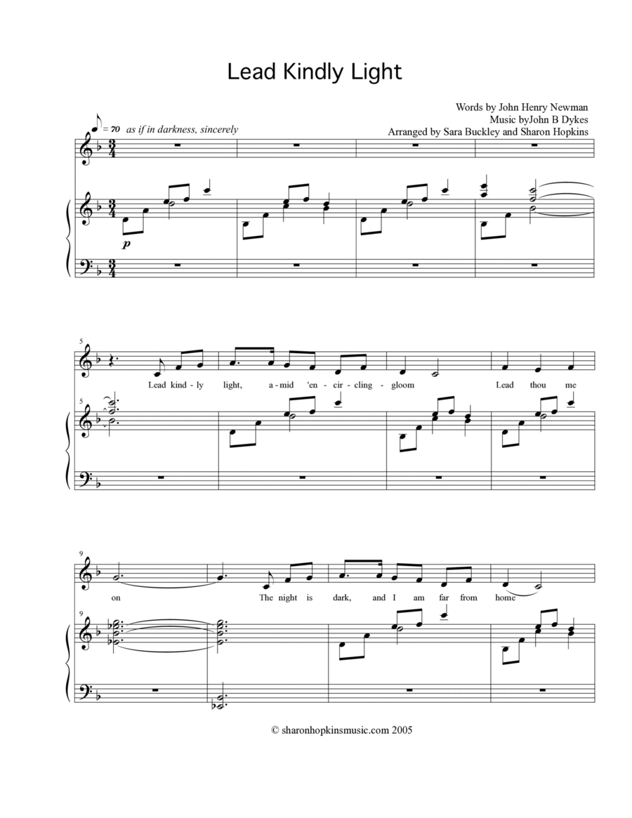 Lead Kindly Light Lead Kindly Light Medium Voice scores gallery preview page 1