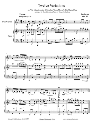Beethoven: 12 Variations Op. 66 for Bass Clarinet & Piano