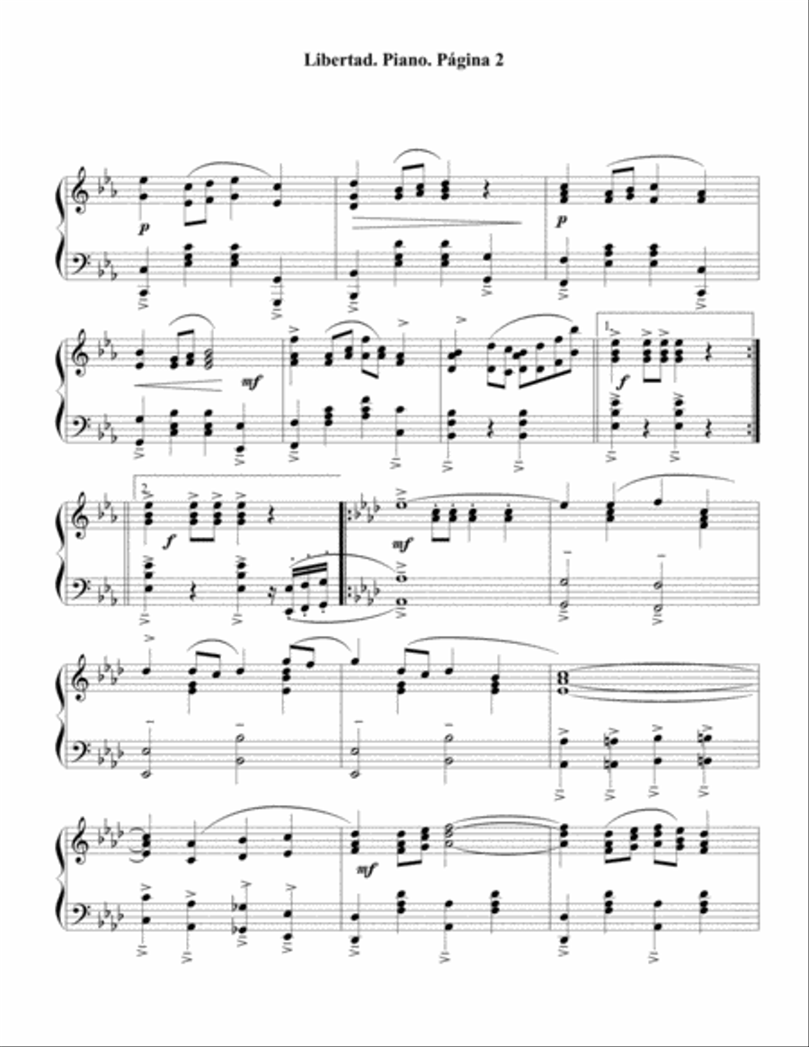 Libertad. Marcha No 2 Opus 1 No 16 Por: JUAN CARLOS CORTÉS A. Piano Method scores gallery preview page 2