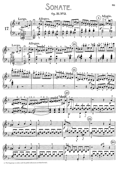 Beethoven Piano Sonata no. 17, Op. 31 no. 2 image number null