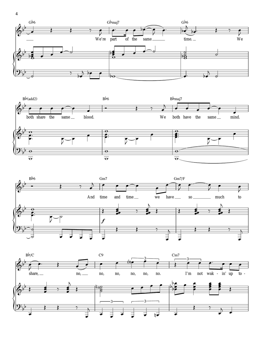 And I Am Telling You I'm Not Going Piano, Vocal scores gallery preview page 4