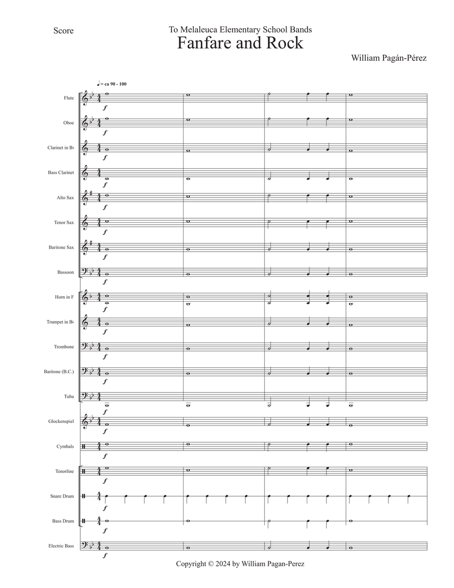 Fanfare and Rock For Beginner Concert Band Concert Band scores gallery preview page 2