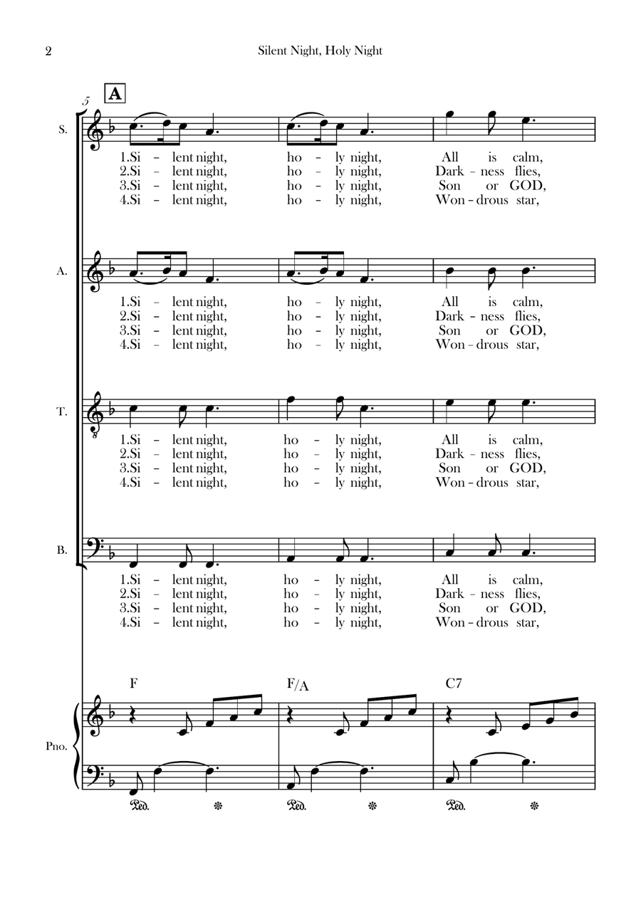 Silent Night, Holy Night Silent Night, Holy Night 4-Part scores gallery preview page 2