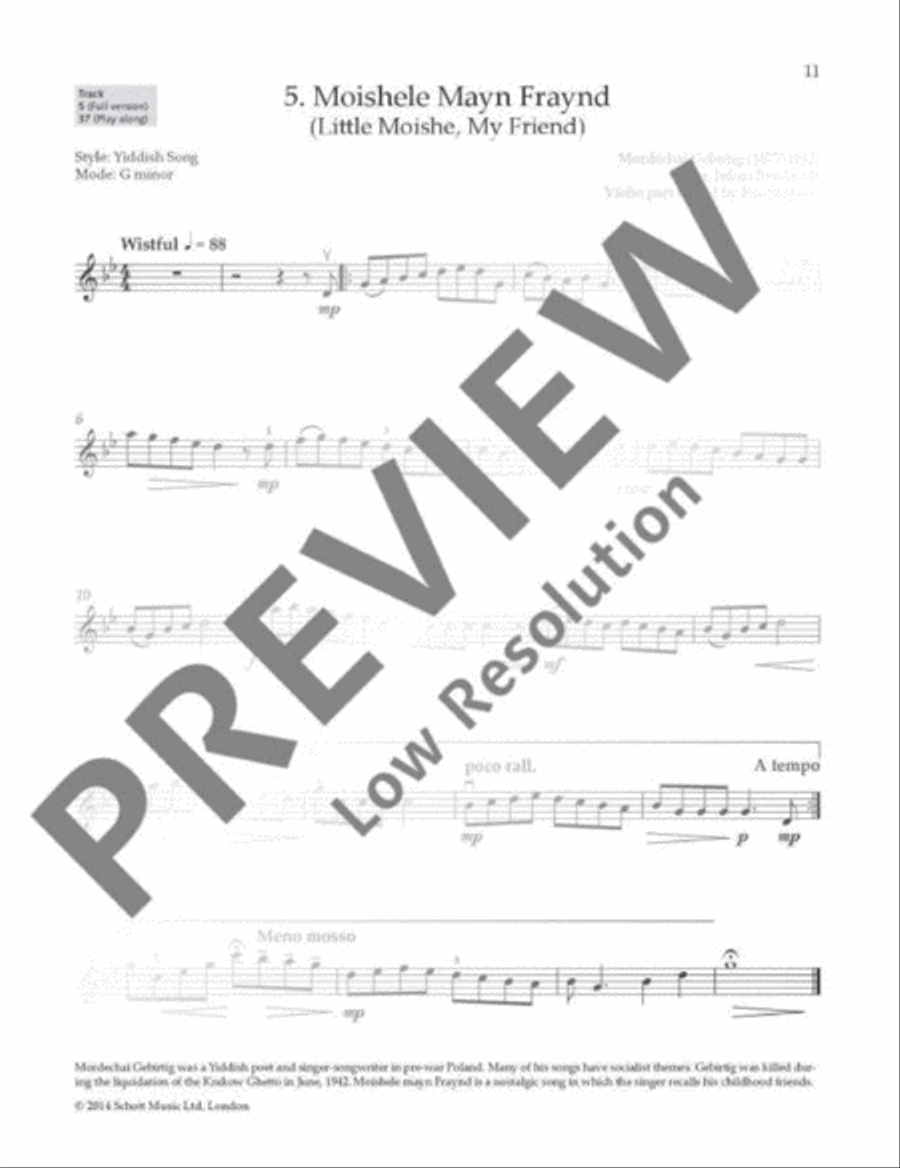 Klezmer Fiddle Tunes Violin Solo scores gallery preview page 12